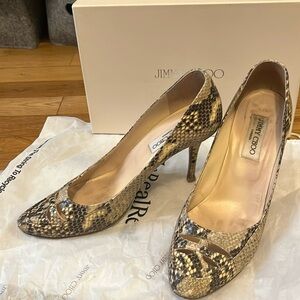 JIMMY CHOO heels snake skin cutout pumps with box 39.5